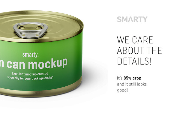 Tin can mockup 95g top in Product Mockups - product preview 3