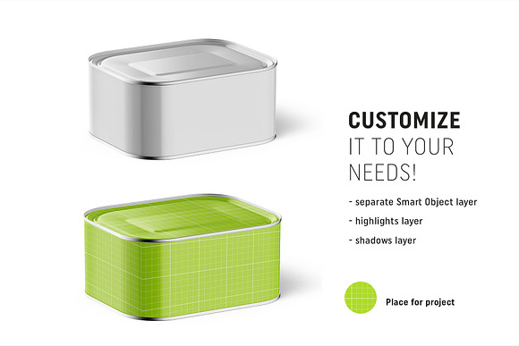 Tin can mockup 630g  top in Product Mockups - product preview 1