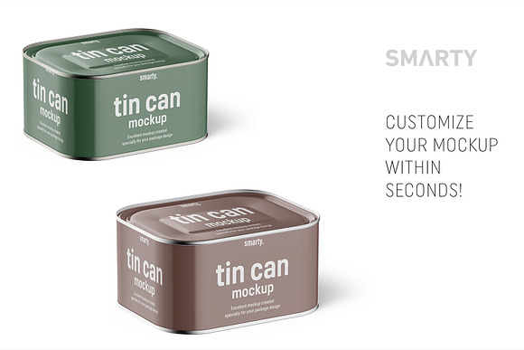Tin can mockup 630g  top in Product Mockups - product preview 2