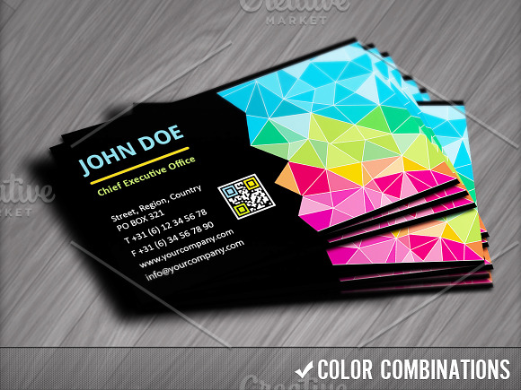 Colorful Geometric Business Cards in Business Card Templates - product preview 2