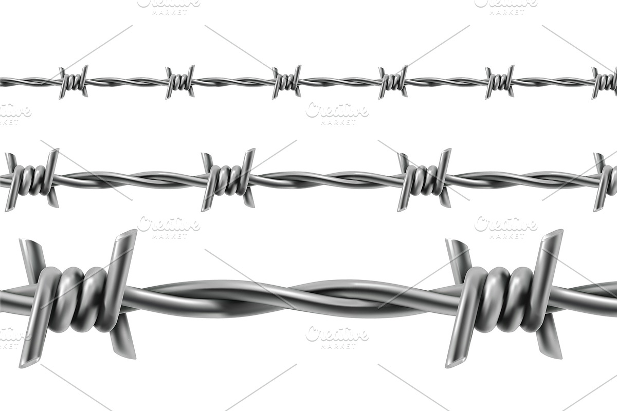 Barbed wire, vector seamless pattern in Safety Icons - product preview 8
