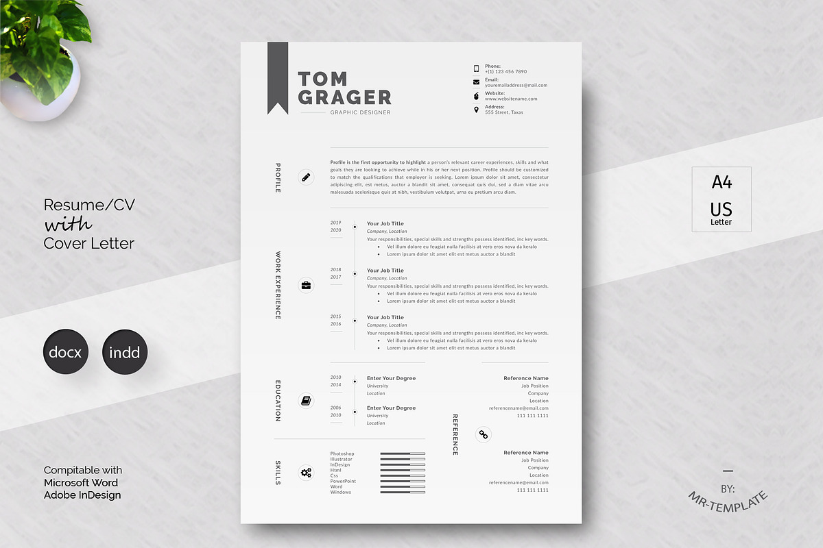 Resume/Cv Template in Letter Templates - product preview 8