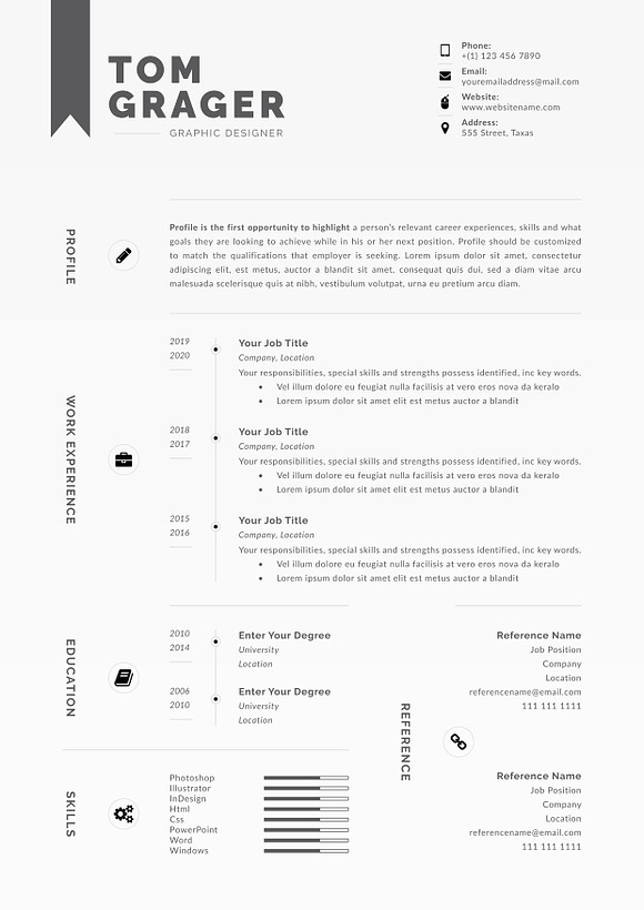 Resume/Cv Template in Letter Templates - product preview 2