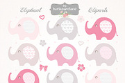 Baby girl elephant cliparts