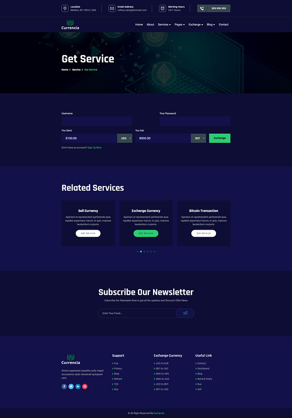 Currency Exchanger HTML Template in HTML/CSS Themes - product preview 3