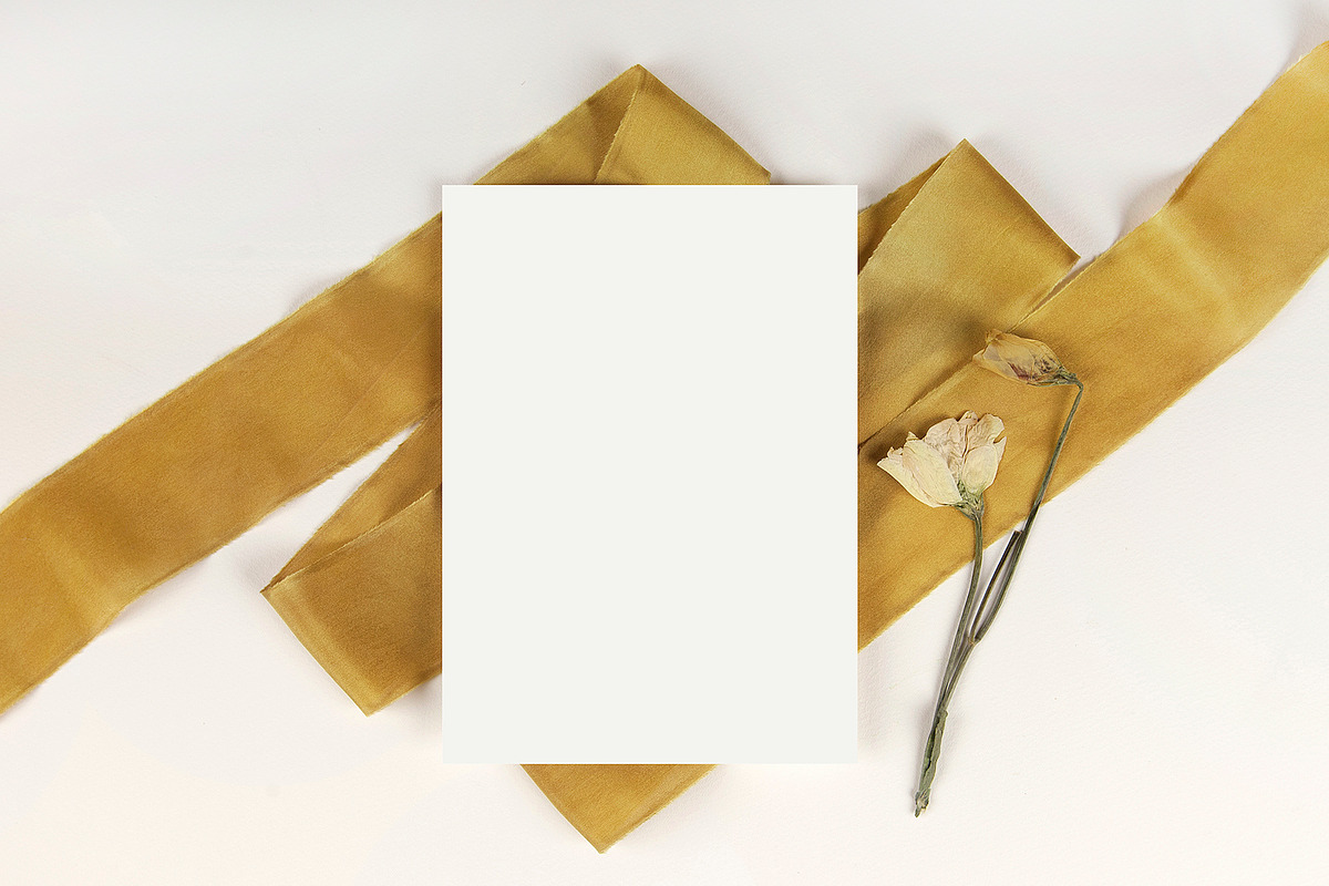 Gold silk ribbon wedding mockup Gol in Product Mockups - product preview 8
