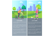 Two Colorful City Park Posters