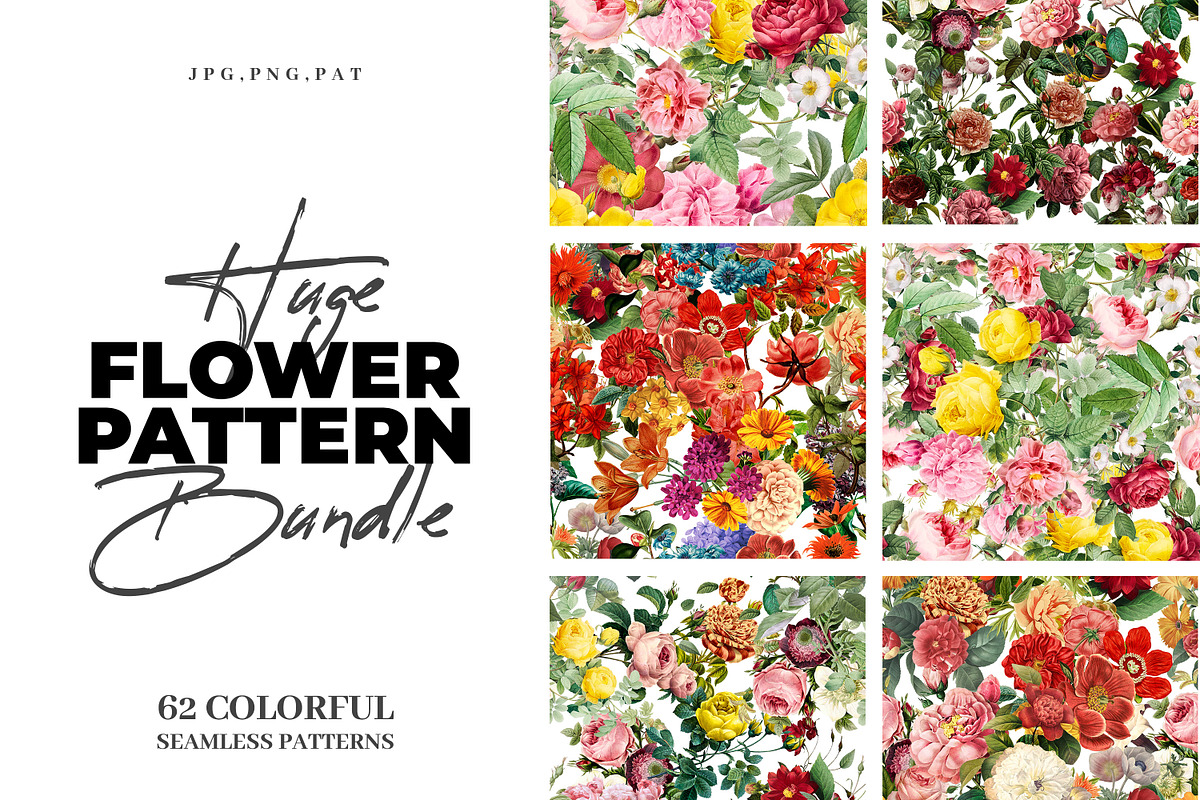 Flower Seamless Pattern Bundle in Patterns - product preview 8