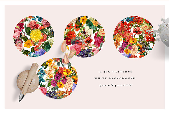 Flower Seamless Pattern Bundle in Patterns - product preview 5