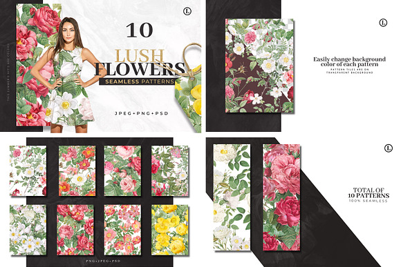 Flower Seamless Pattern Bundle in Patterns - product preview 10