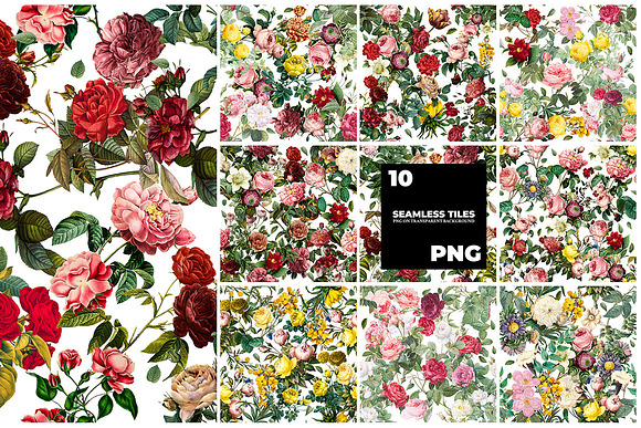 Flower Seamless Pattern Bundle in Patterns - product preview 13