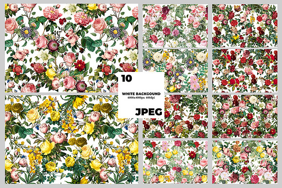 Flower Seamless Pattern Bundle in Patterns - product preview 14