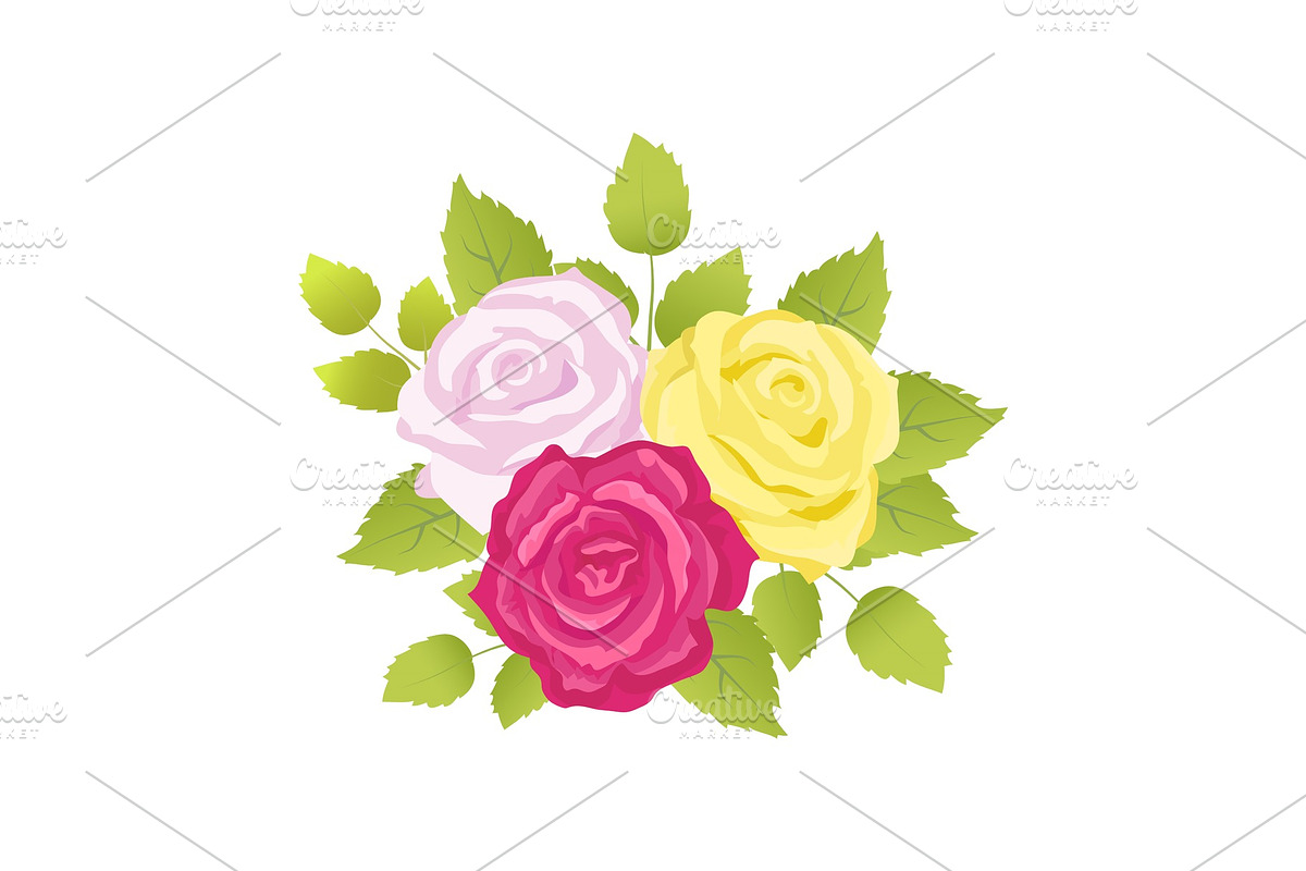 Bouquet of Roses Poster Set Vector in Illustrations - product preview 8