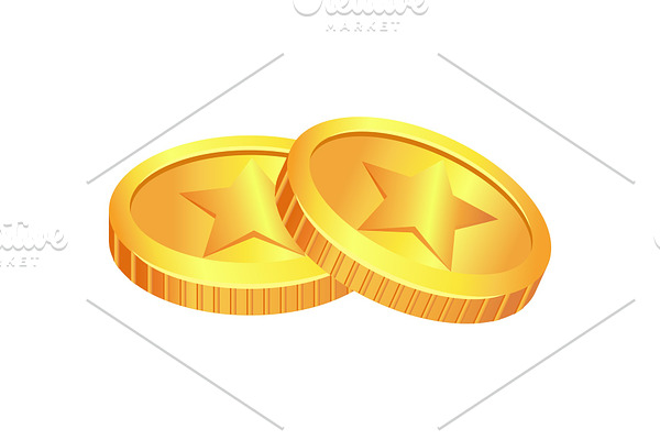 Coins Made of Gold Material Vector