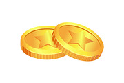 Coins Made of Gold Material Vector