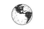 planet Earth globe sketch vector