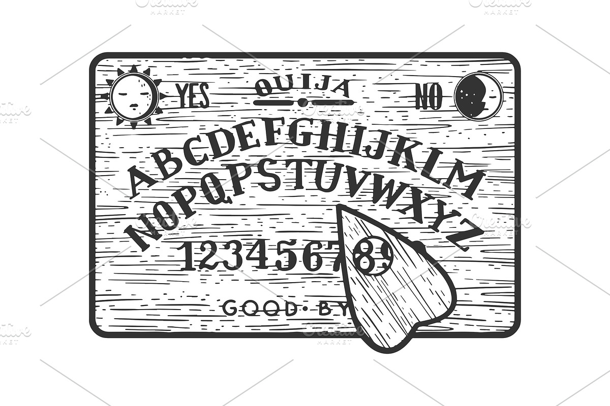 ouija spirit talking board sketch in Illustrations - product preview 8