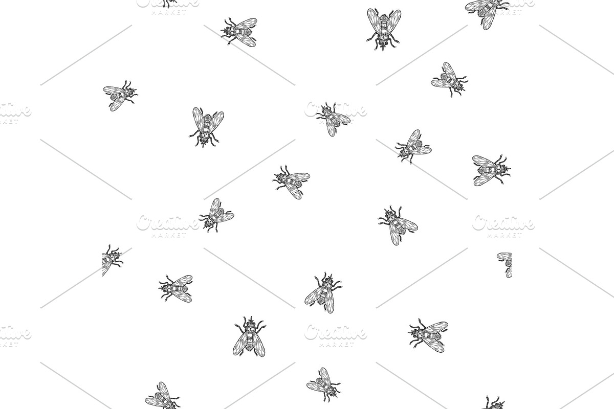 fly seamless pattern background in Illustrations - product preview 8
