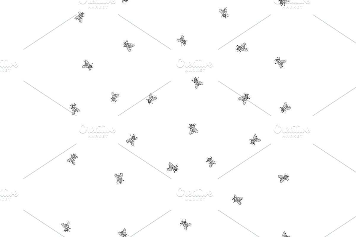 fly seamless pattern background in Illustrations - product preview 8