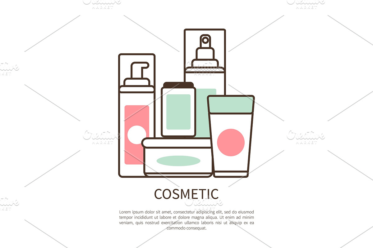 Cosmetic Set Colorful Poster Vector in Illustrations - product preview 8