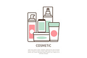 Cosmetic Set Colorful Poster Vector