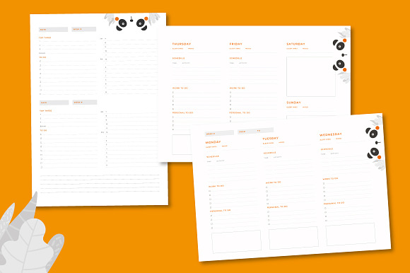 Daily & Weekly pdf Fillable Planners in Stationery Templates - product preview 3
