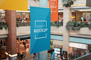 Banner mockups hanged in shopping