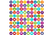 100 marketing icons set color