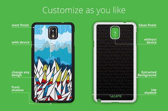 Galaxy Note 3 2dCase Back Mock-up in Product Mockups - product preview 1