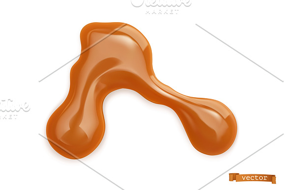 Caramel drops, realistic vector set in Icons - product preview 2