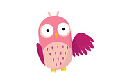 Cute funny owl. Forest bird