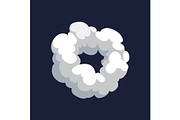 Cartoon pattern of smoke cloud