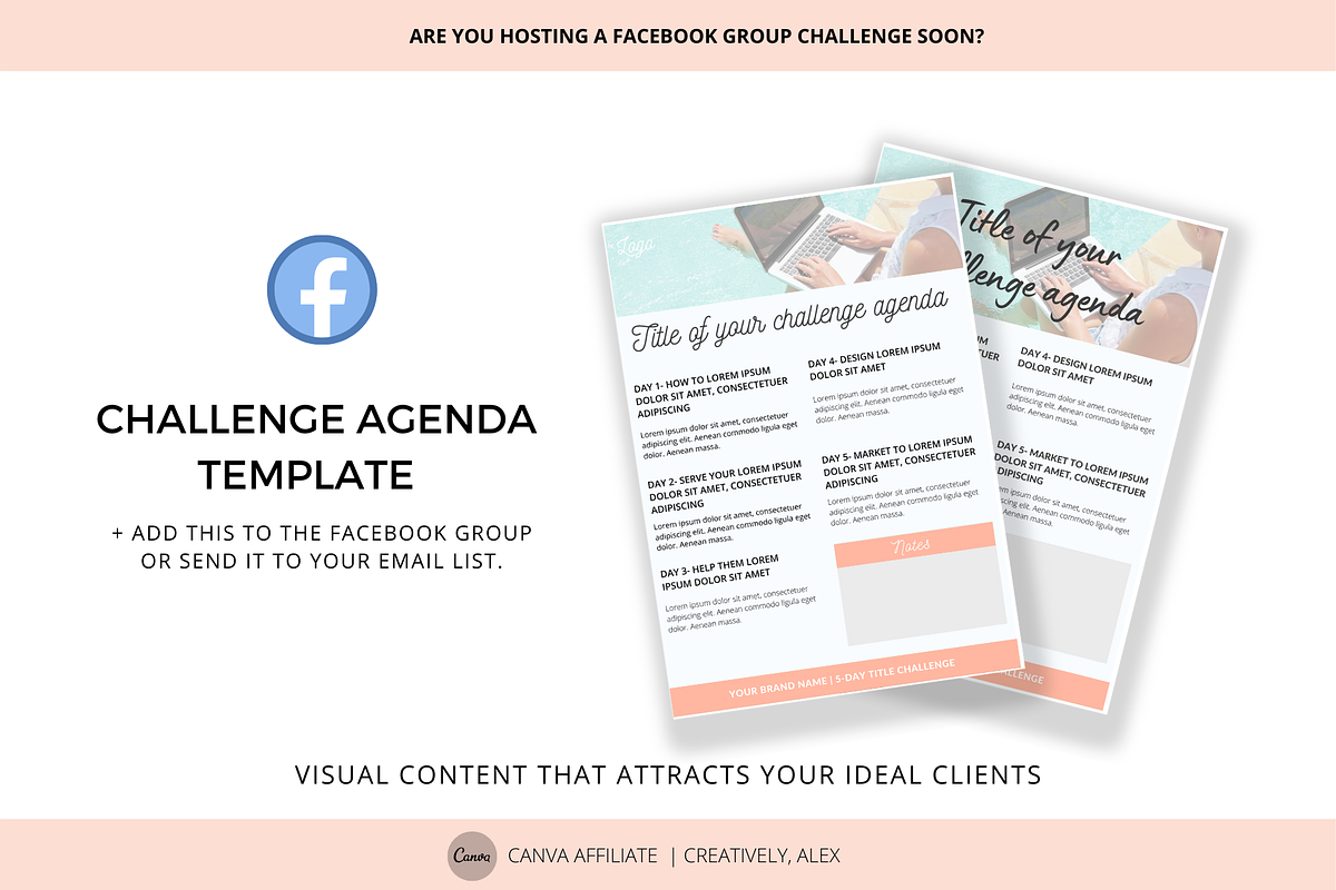 Facebook Challenge Agenda Template in Facebook Templates - product preview 8
