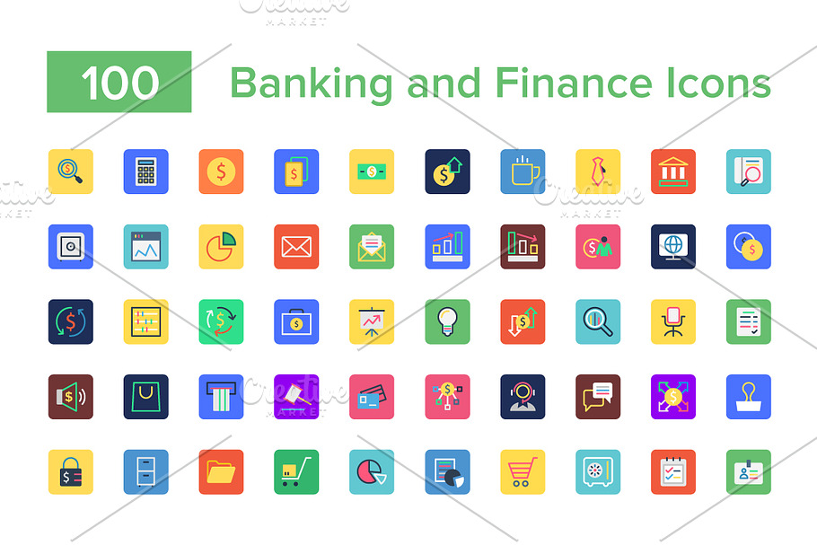 100 Banking and Finance Icons