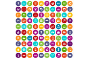 100 navigation icons set color