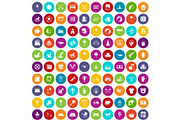 100 nursery icons set color