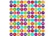 100 oceanologist icons set color