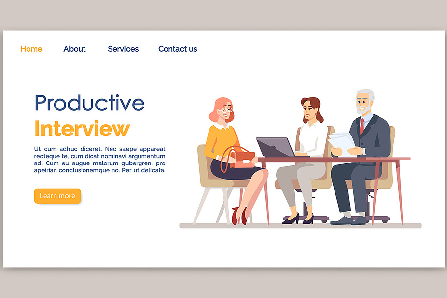 Productive interview landing page in Landing Page Templates - product preview 8