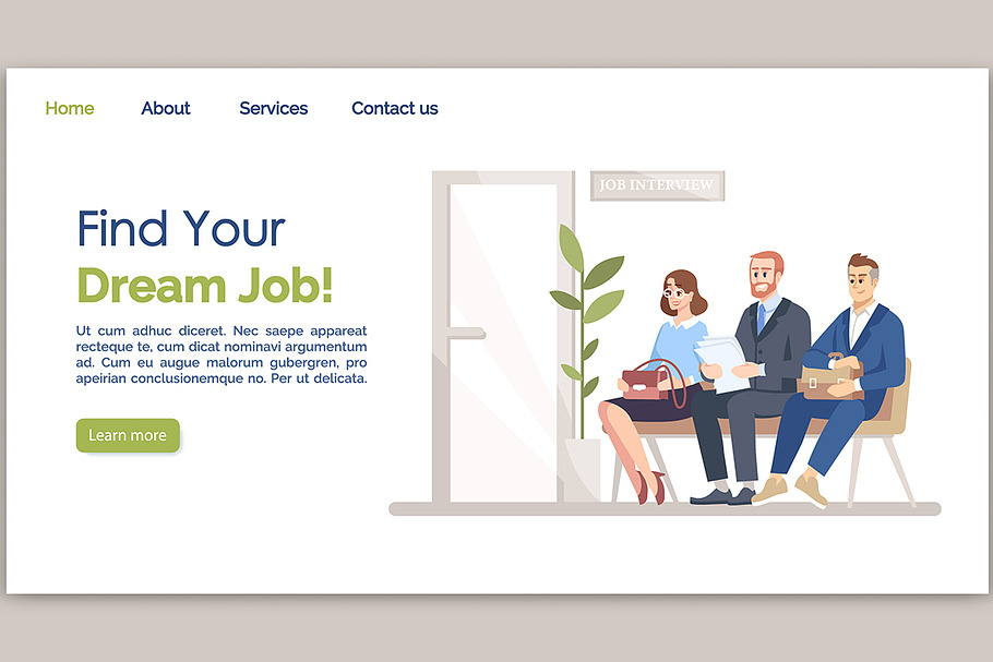 Find your dream job landing page
