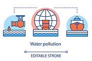 Water pollution concept icon