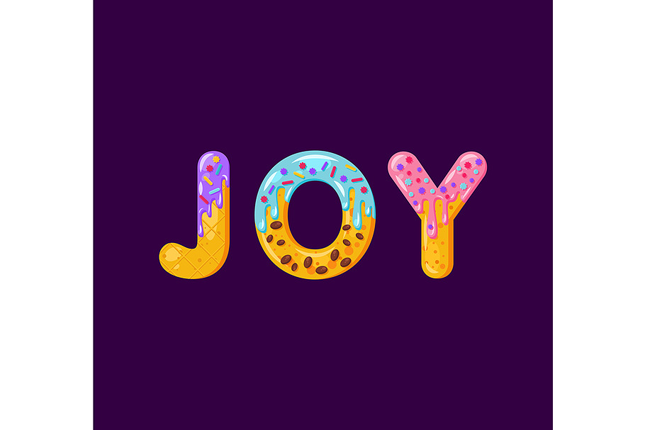 Joy biscuit vector lettering
