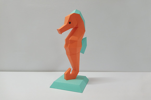 DIY Sea Horse - 3d papercraft in Templates - product preview 2