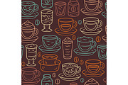 Coffee vector seamless pattern