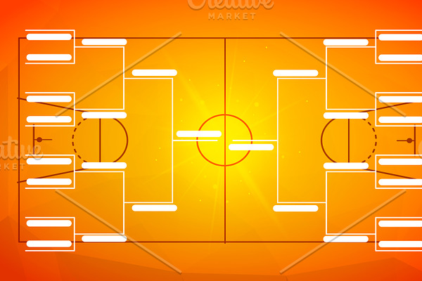 Basketball bracket template,16 teams