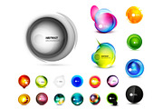 Set of circle buttons or banners for