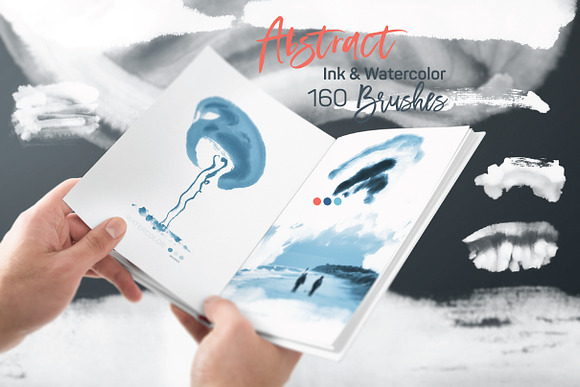 Abstract Watercolor & Ink Brushes in Add-Ons - product preview 2