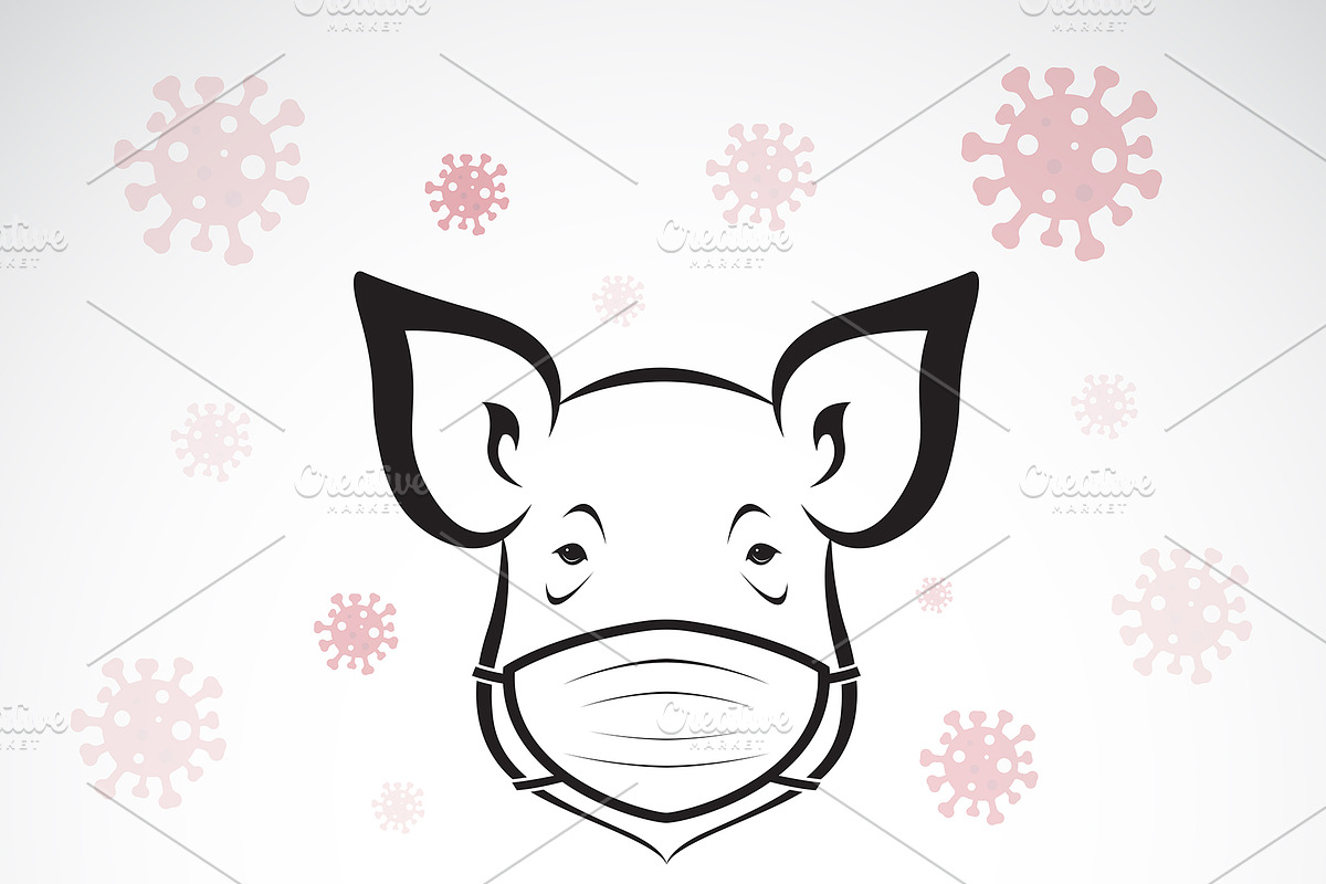 Pigs wearing mask to protect virus. in Illustrations - product preview 8
