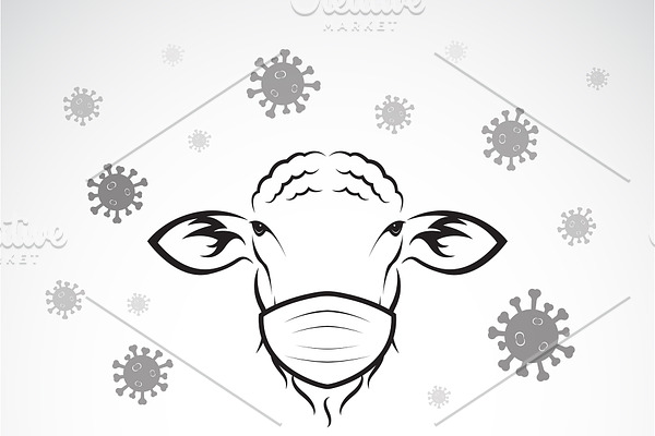 Sheeps wearing mask to protect virus