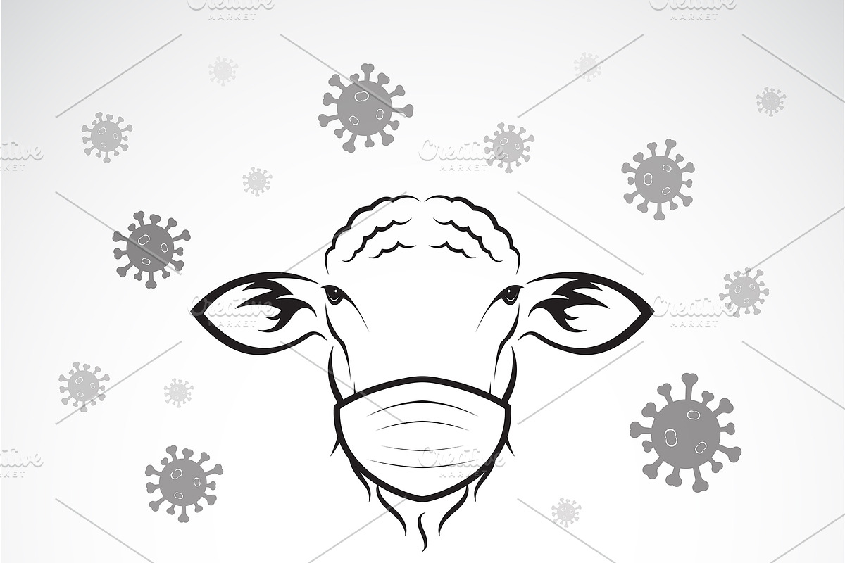Sheeps wearing mask to protect virus in Illustrations - product preview 8