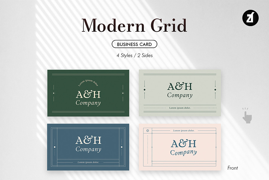 Modern Grid - Business card template in Business Card Templates - product preview 8